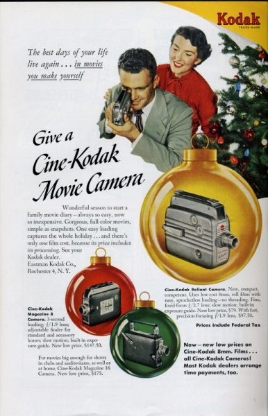 1949 Cine Kodak movie camera ad
