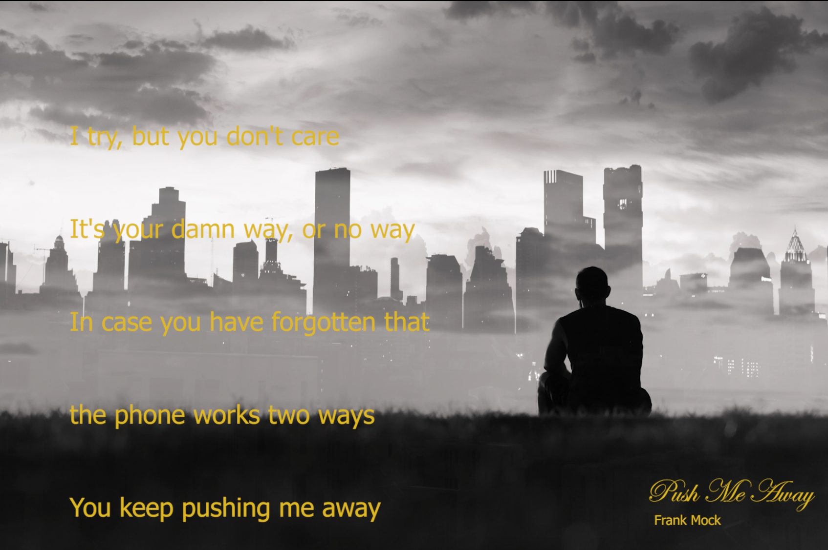 screenshot of the Push Me Away lyric video